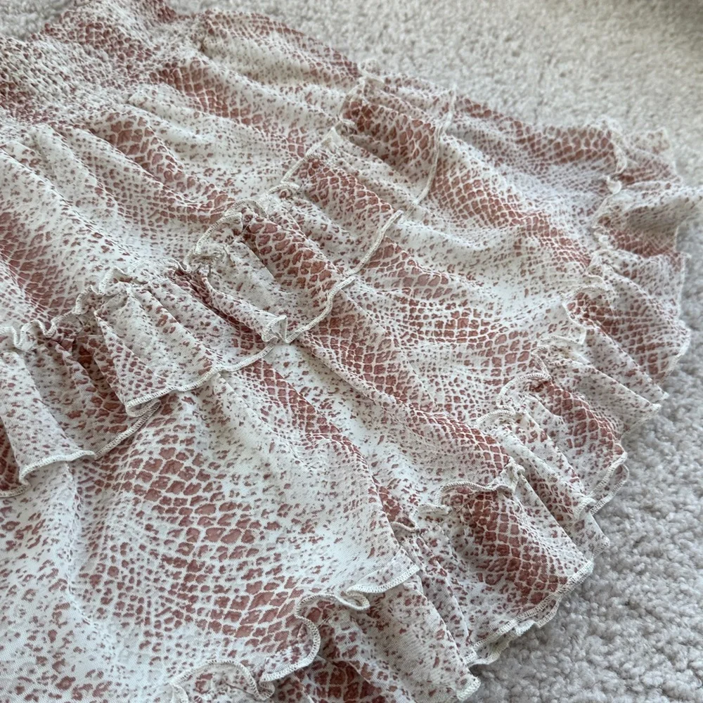 Altar’d State Snake Print Ruffle Skirt - Picture 2 of 6